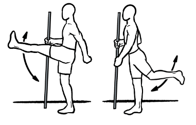 leg swing - contoh dynamic stretching